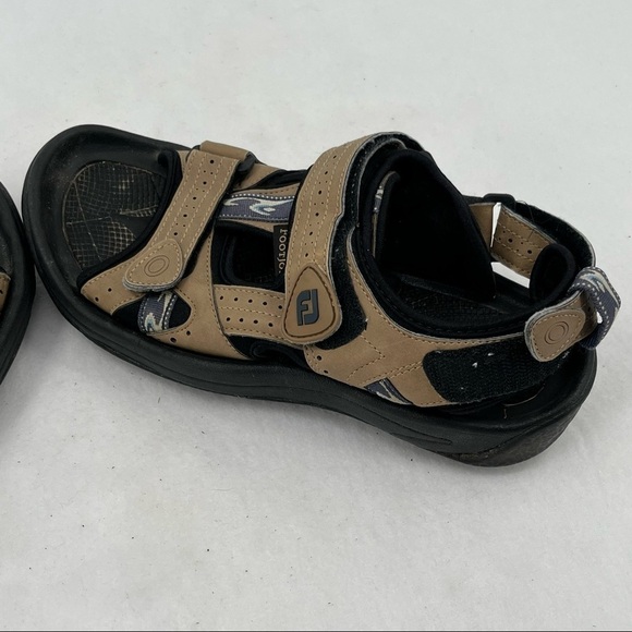 FOOTJOY Mens Golf Sandals Dark Taupe/Black with blue accents size: 9 - Picture 3 of 10